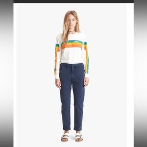 MOTHER The Straight Shaker Ankle Prep Jeans in Carbon Size 27 Navy Blue